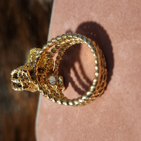 Stunning 3 Coloured Gemstone Ring - Picture 4 of 5